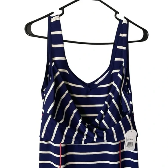 Jessica Simpson Navy Blue Sleeveless Striped Dress - Size L - Picture 3 of 9